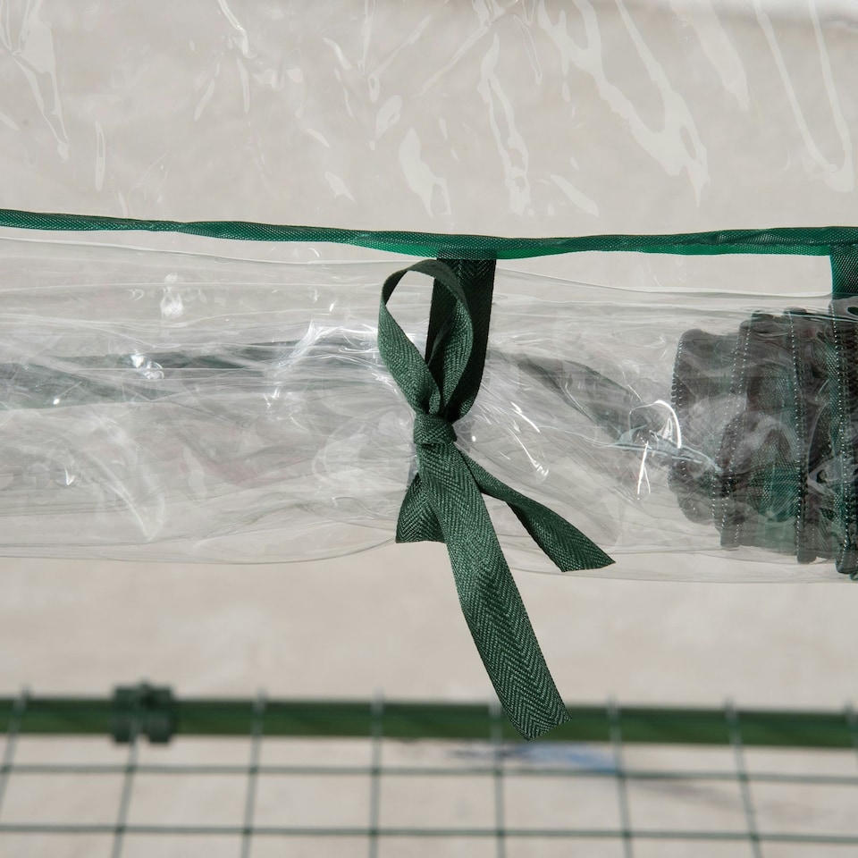 image 1 of Outsunny 3 Tier Mini Greenhouse Grow House w/ Roll Up Door, Clear