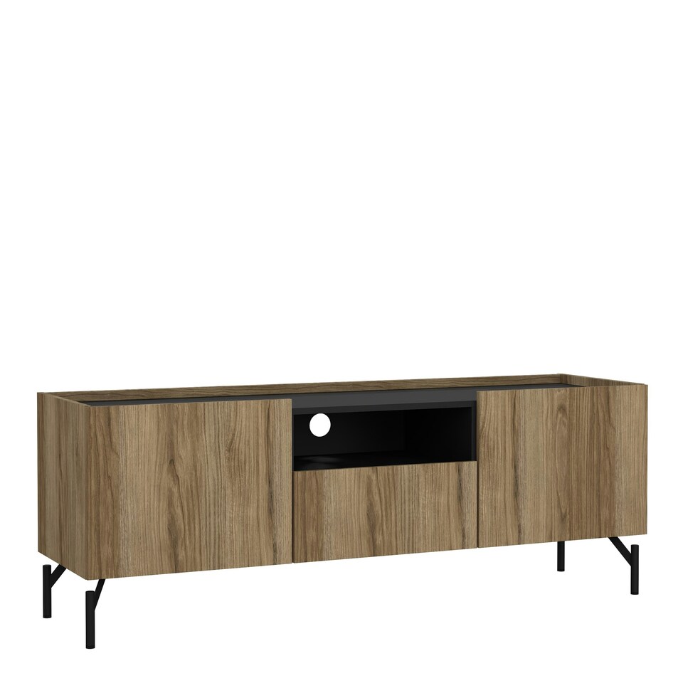 image 1 of Kendall TV-Unit with 2 Doors + 1 Drawer Oak and Black