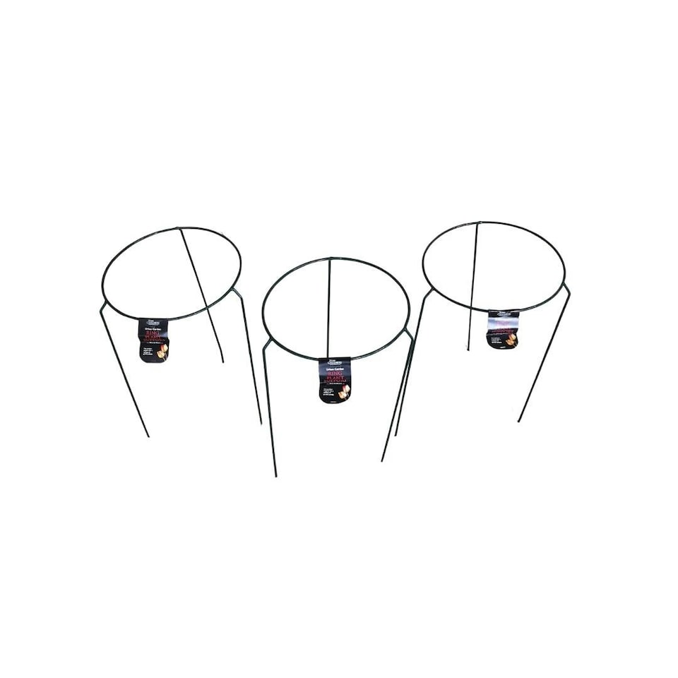 image 1 of Pack of 3 Tom Chambers Urban Metal Herbaceous Garden Plant Support Ring Medium 30cm x 50cm