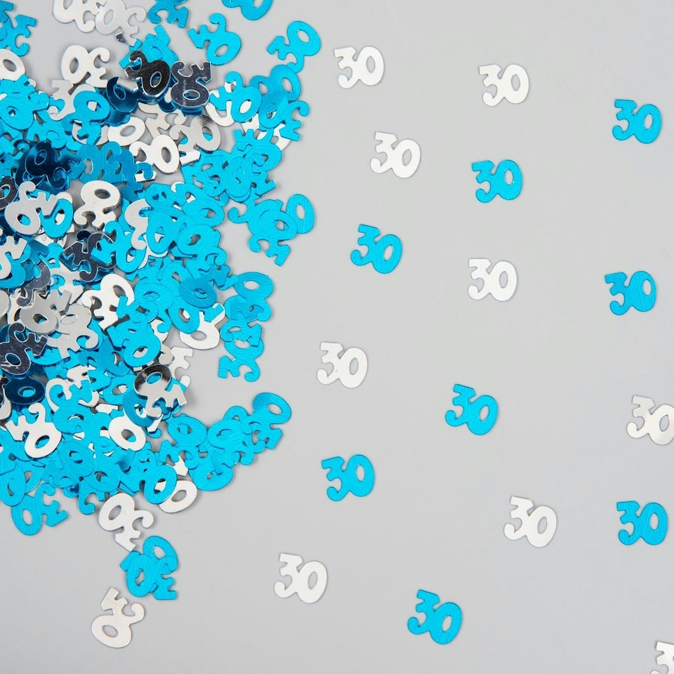 image 1 of 4x 14g 30th Blue Happy Birthday Confetti