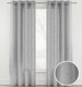 image 1 of Pair of Crete Silver Luxury Linen Look Sheer Panels with Eyelet Header 137 CM