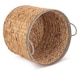 image 2 of Large Round Water Hyacinth Basket With Grey Rope Border | Brown | Brown