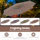 image 6 of COSTWAY 290 cm Solar Offset Hanging Sunshade Parasol Coffee Brown