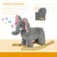 image 5 of Ride on Elephant Rocker Children Rocking Horse Grey Nursery Rhymes Kids Toy Game