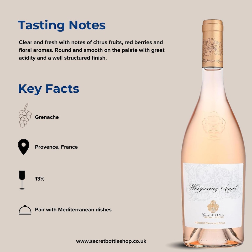 image 1 of Whispering Angel Rose Happy Birthday Engraved 75cl