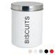 image 1 of Harbour Housewares White Round Metal Kitchen Biscuit Tin Kitchen Caddy Kitchen Storage Containers Bin Canister