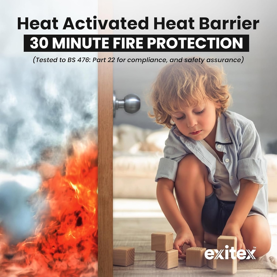 image 1 of Exitex Self Adhesive Intumescent Fire & Smoke Door Strip with Brush, FD30 rated, 5.2m | Brown
