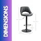 image 8 of 2PC Height Adjustable 360 PU Leather Swivel Barstools Set Black | Black