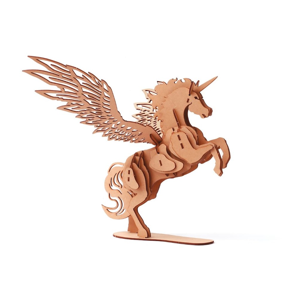 image 1 of 3D Wooden Model Kit Unicorn - Craft Gifts for 8 yrs +