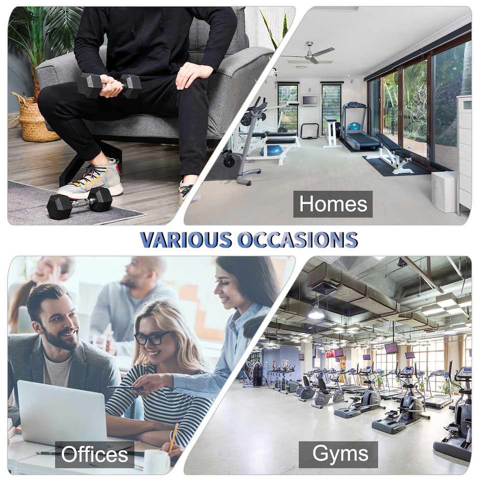 image 1 of HOMCOM Hexagonal Dumbbells Kit Weight Lifting Exercise for Home Fitness 2x5kg