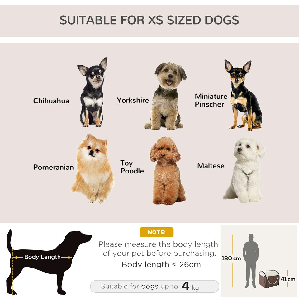 image 1 of PawHut Folding Fabric Soft Pet Crate Dog Cat Travel Carrier Cage