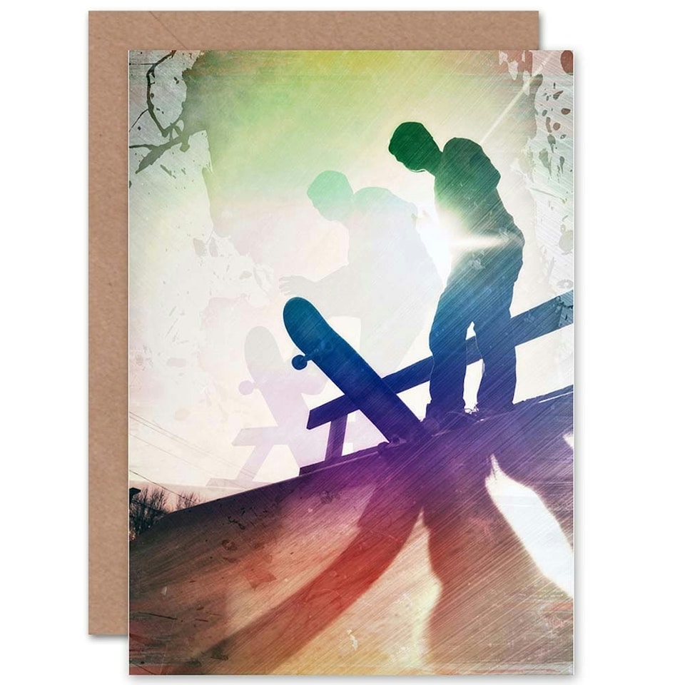 image 1 of Skateboard Grunge Style Sport Teen Kids Birthday Child Kids Card