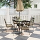 image 2 of Outsunny 5 Pieces Cast Aluminium Garden Dining Set with Parasol Hole Bronze