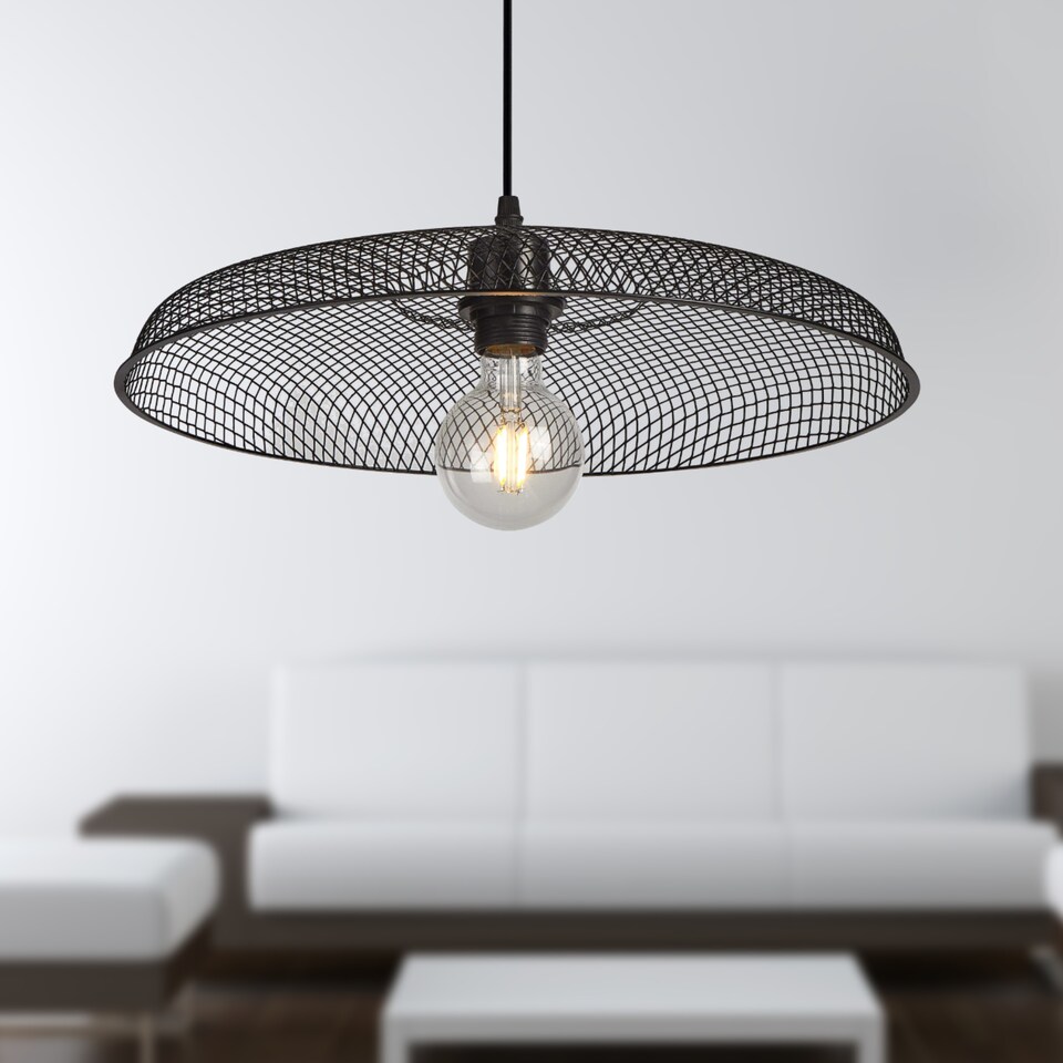image 1 of Cassidy - Large Black Mesh Easy Fit Metal Pendant Shade | Black | Large | 1