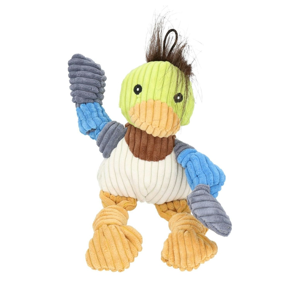 image 1 of Woodland Small Duck Knot Plush Durable Dog Puppy Dog Play Toy 6x12x22cm