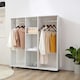 image 2 of HOMCOM Mobile Double Open Wardrobe w/ Clothes Hanging Rail