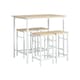 image 1 of SoBuy Breakfast Bar Table and Stools Set 5-Piece, Light Oak/White, 39.4x23.6x34.3 inches, 26.25 kg - OGT11-WN