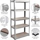 image 7 of Home Vida 5 Tier Large Heavy Duty Adjustable Steel Garage Shelving, Galvanised - Holds 875kg - (Set of 4) | Silver | Silver | Large
