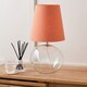 image 1 of Transparent Glass Table Lamp with Terracotta Shade | Clear | Clear | 1