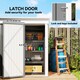 image 7 of Outsunny 5x3ft Garden Shed, Steel Small Shed, Outdoor Leanto Shed with Adjustable Shelf, Lock and Gloves for Patio, Garden, Grey with Foundation Kit