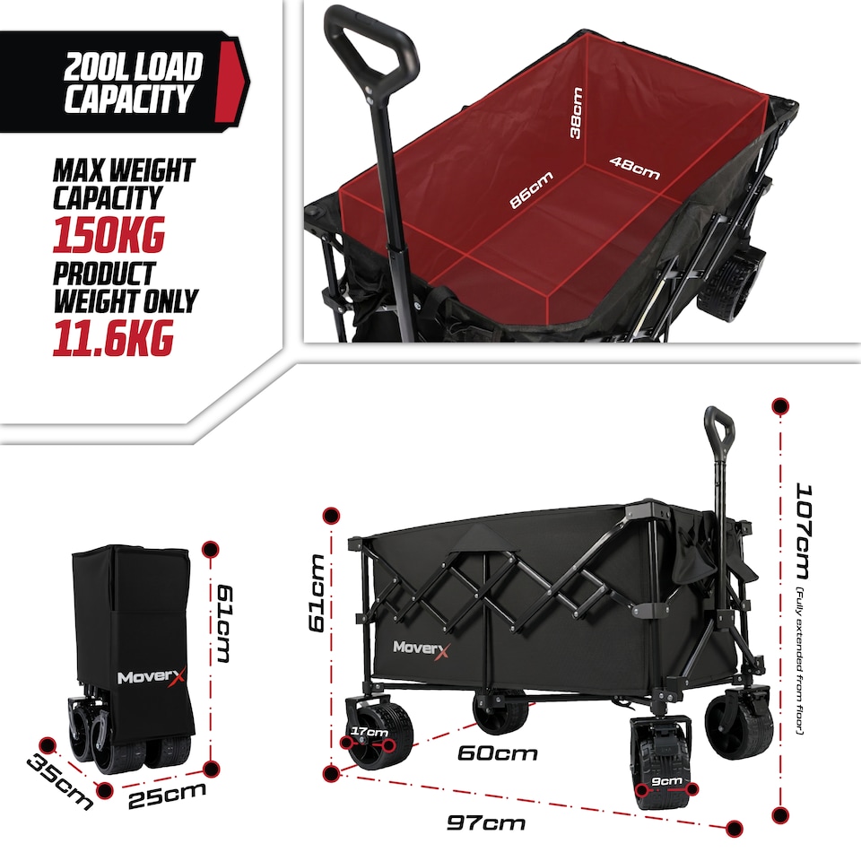 image 1 of MoverX 200L/150kg Premium Camping Trolley / Festival Wagon