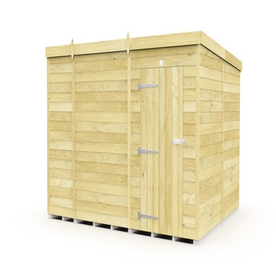 image 1 of 9 x 8 Feet Pent Shed - Single Door Without Windows - Wood - L231 x W276 x H201 cm Brown