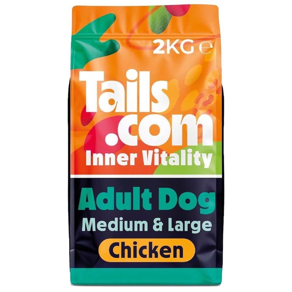 image 1 of 2kg Tails.com Inner Vitality Medium & Large Adult Dry Dog Food Kibble Chicken