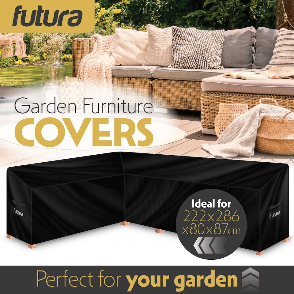 image 1 of Futura L Shape 222x286x80cm Waterproof Garden Furniture Cover 420D