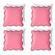 image 1 of OHS 4 x Matte Velvet Scallop Edge Filled Cushions, 45x45cm - Pink/Red | Multi | Pink and Red | 45 x 45cm | 4
