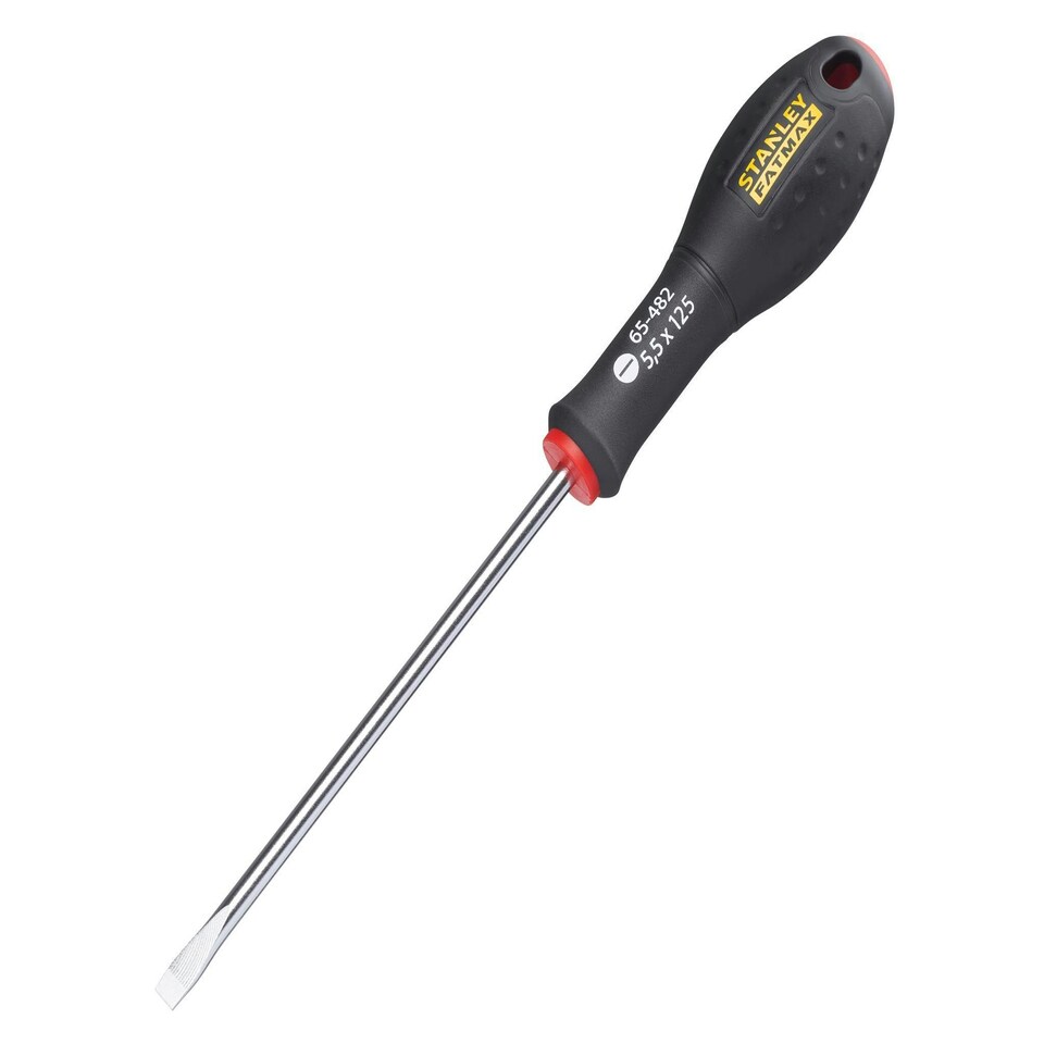 image 1 of Stanley Hand Tools Fatmax Screwdriver, Flared Slotted - Multi Colour - 5.5mm x 125mm