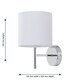 image 5 of Brea - Chrome Wall Light with White Pleated Shade | Chrome | White | 1