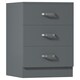 image 7 of FWStyle Tunis 3 Drawer Bedside Chest Matt Grey