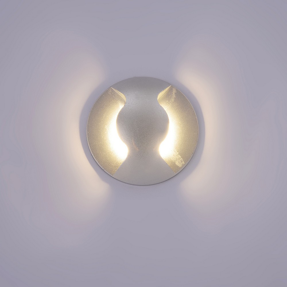Netlighting Modern LED Outdoor Wall Lamp Silver Warm White 3000K 300lm IP44