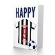 image 2 of Football Strip Kit White Striped Top Age 9 Year Old Child Kids 9th Birthday Card