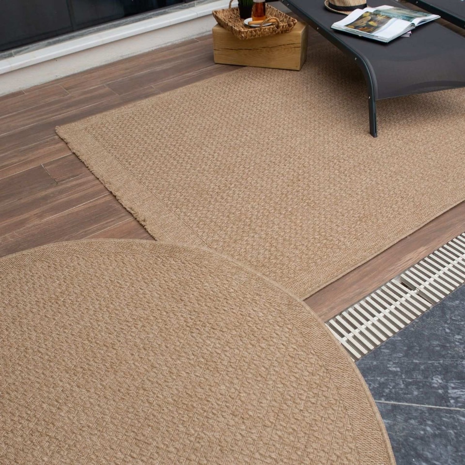 image 1 of The Rugs Nature Collection Plain Design Outdoor Rugs in Beige | 5000N