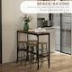 image 5 of HOMCOM 5 Piece Bar Set, Industrial Kitchen and Chair Set Rustic Brown
