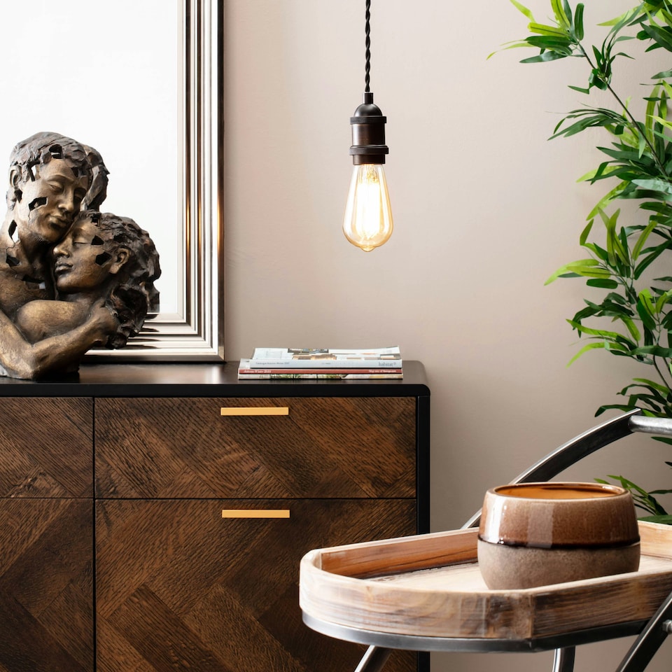 image 1 of BHS Industrial Style Champagne Cable Ceiling Pendant | Bronze | Bronze | 1