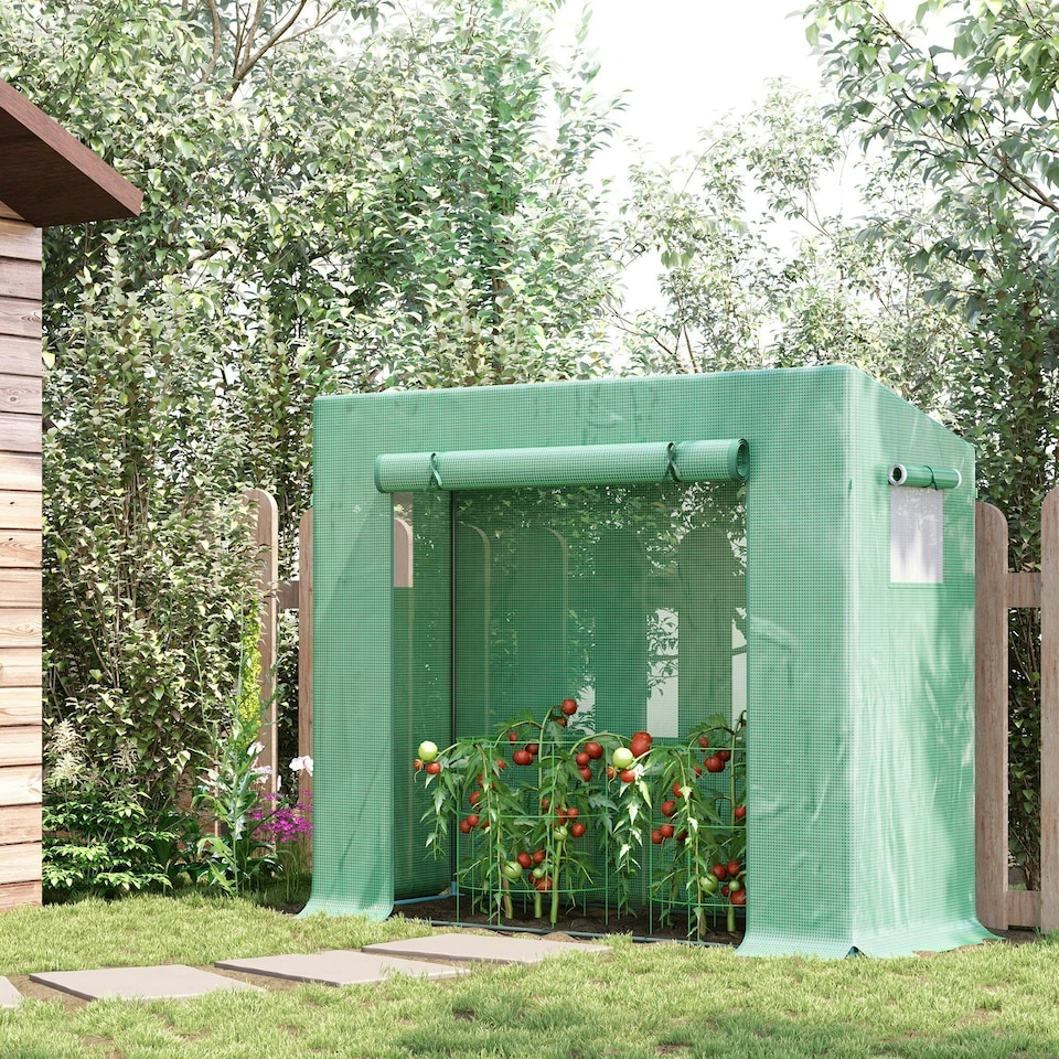 image 1 of Outsunny 200x76x168cm Walk-in Garden Greenhouse Plant Warm House