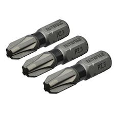 Faithfull Impact Screwdriver Bits, Pozidriv - Multi Colour - PZ3 x 25mm