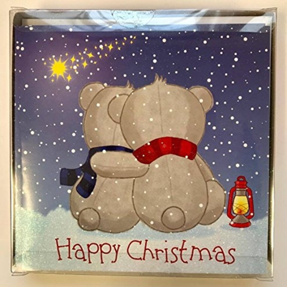 image 1 of 12 Cute Teddy Design Christmas Cards
