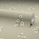 image 4 of Posy Wallpaper in Cream on Organic Green Multi