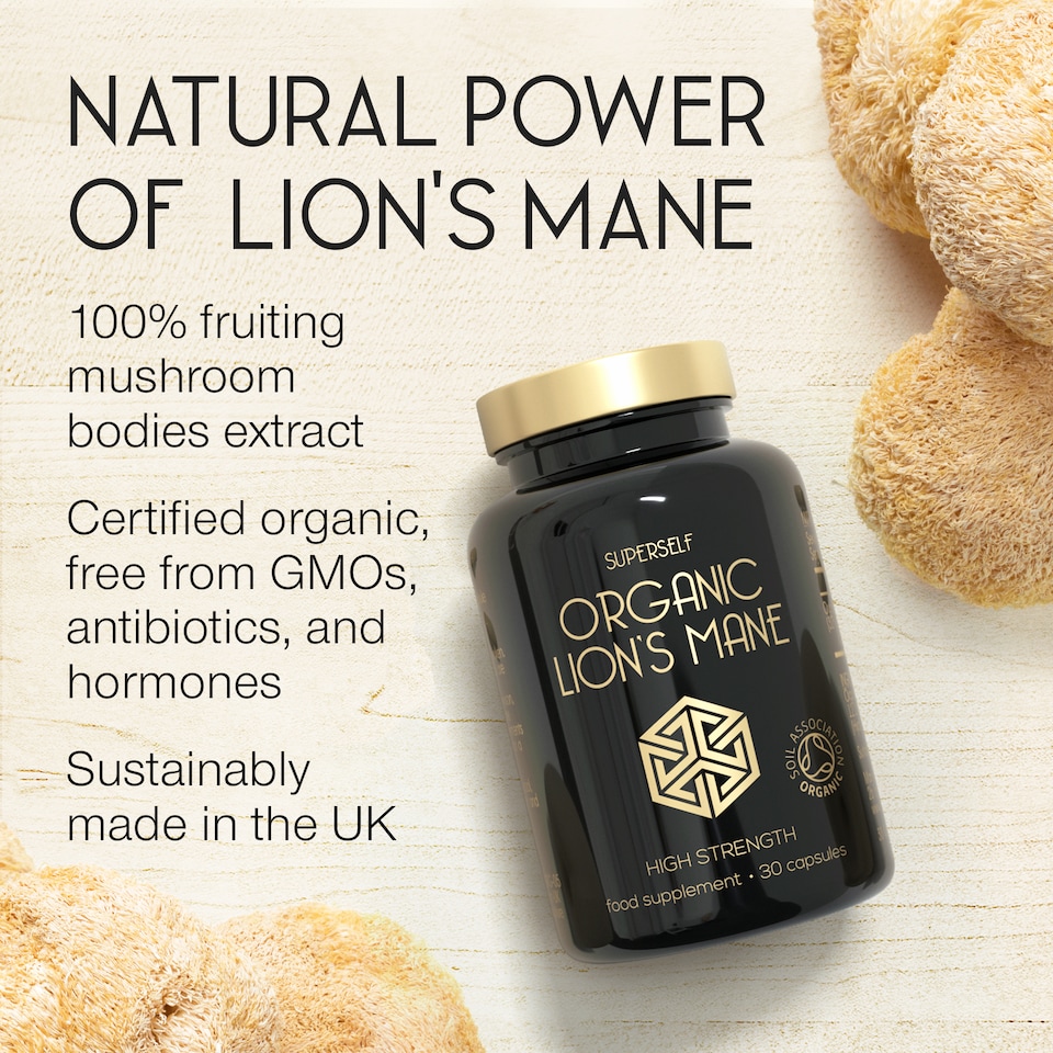 image 1 of SuperSelf Organic Lion's Mane 30 Capsules