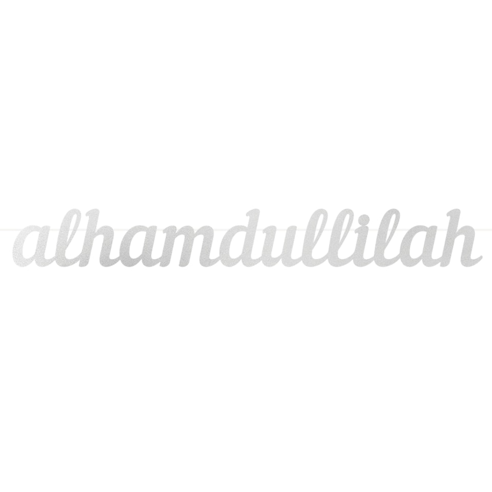 Alhamdulillah Letter Banner - Silver