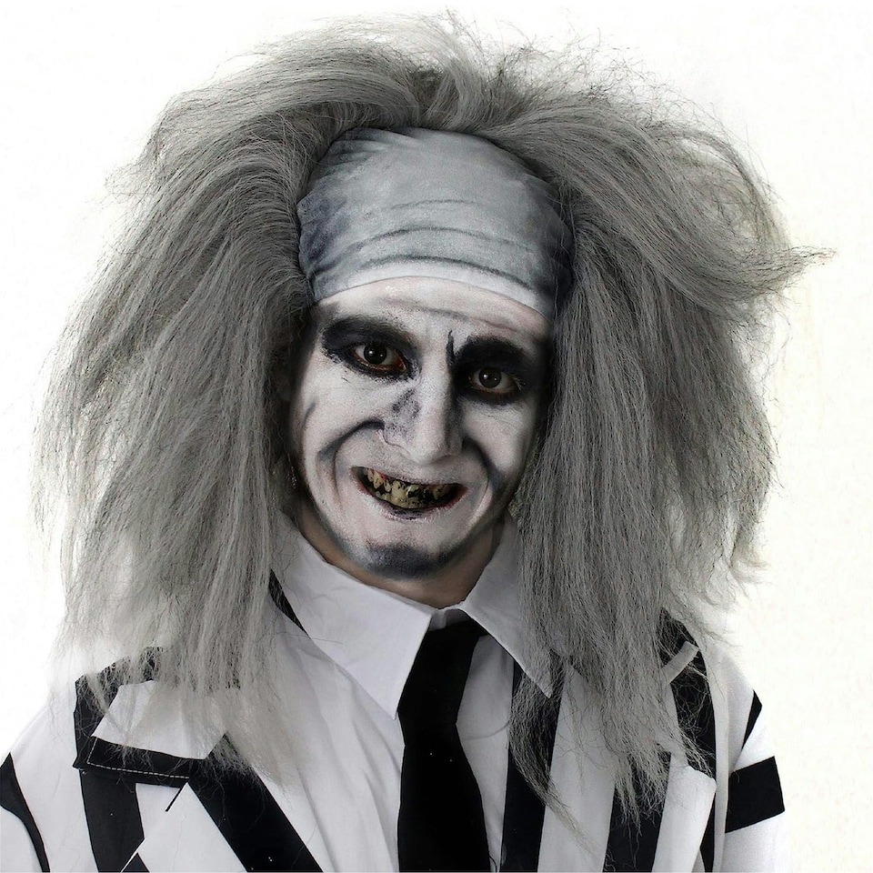 image 1 of Crazy Ghost Wig – Wild White Fancy Dress Hairpiece for Halloween & Spooky Costumes N/A | One Size