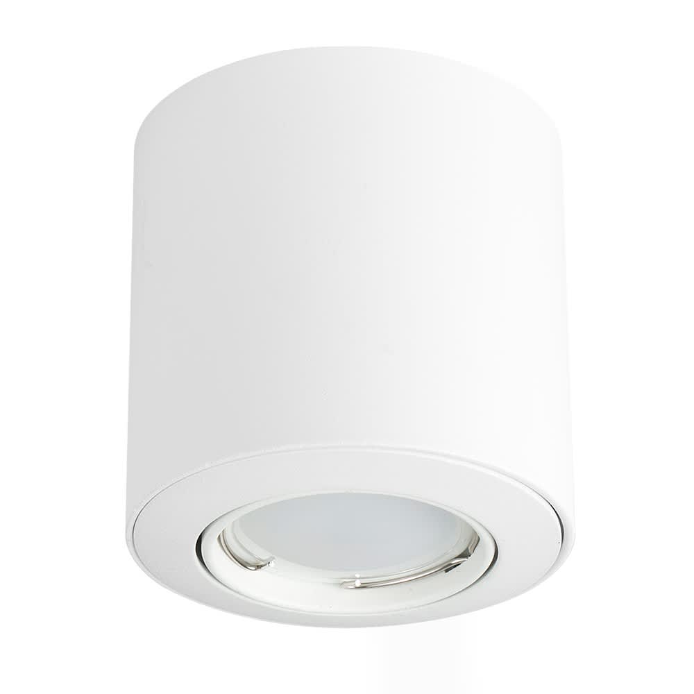 ValueLights 4 Pack Tiltable White Surface Mounted Downlights Cool White Bulbs White