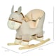image 7 of HOMCOM Cute Kids Ride-On Rocking Donkey w/ Sound Handlebars Seat Belt Plush Body