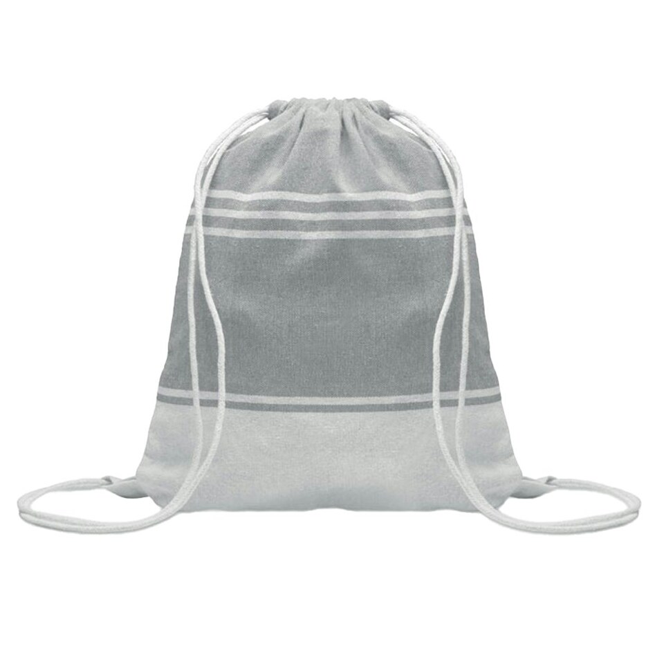image 1 of MidOcean Hammam Towel Drawstring Bag Set - Grey - One Size Grey | One Size