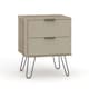 image 5 of Augusta 2 Drawer Bedside Table - Modern Industrial Style Nightstand for Bedrooms | Brown | Driftwood | One Size | 1