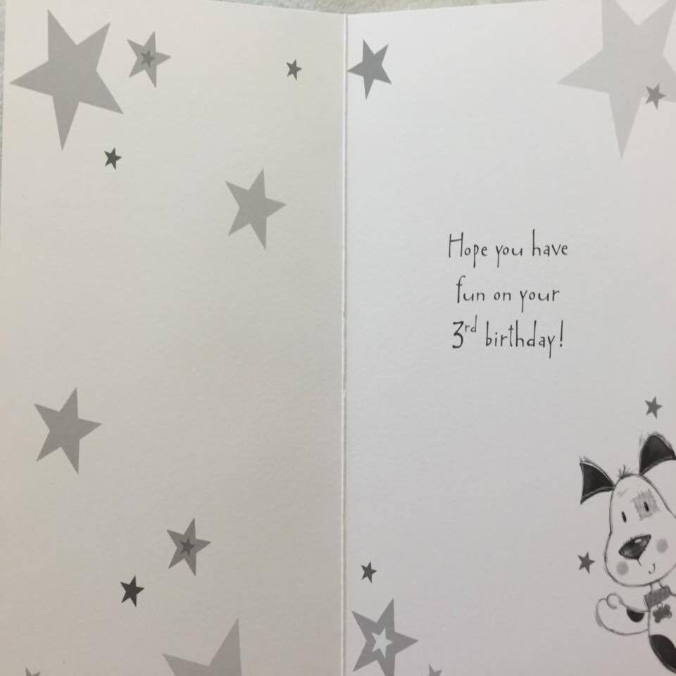 image 1 of Today you`re 3 Happy Birthday Card