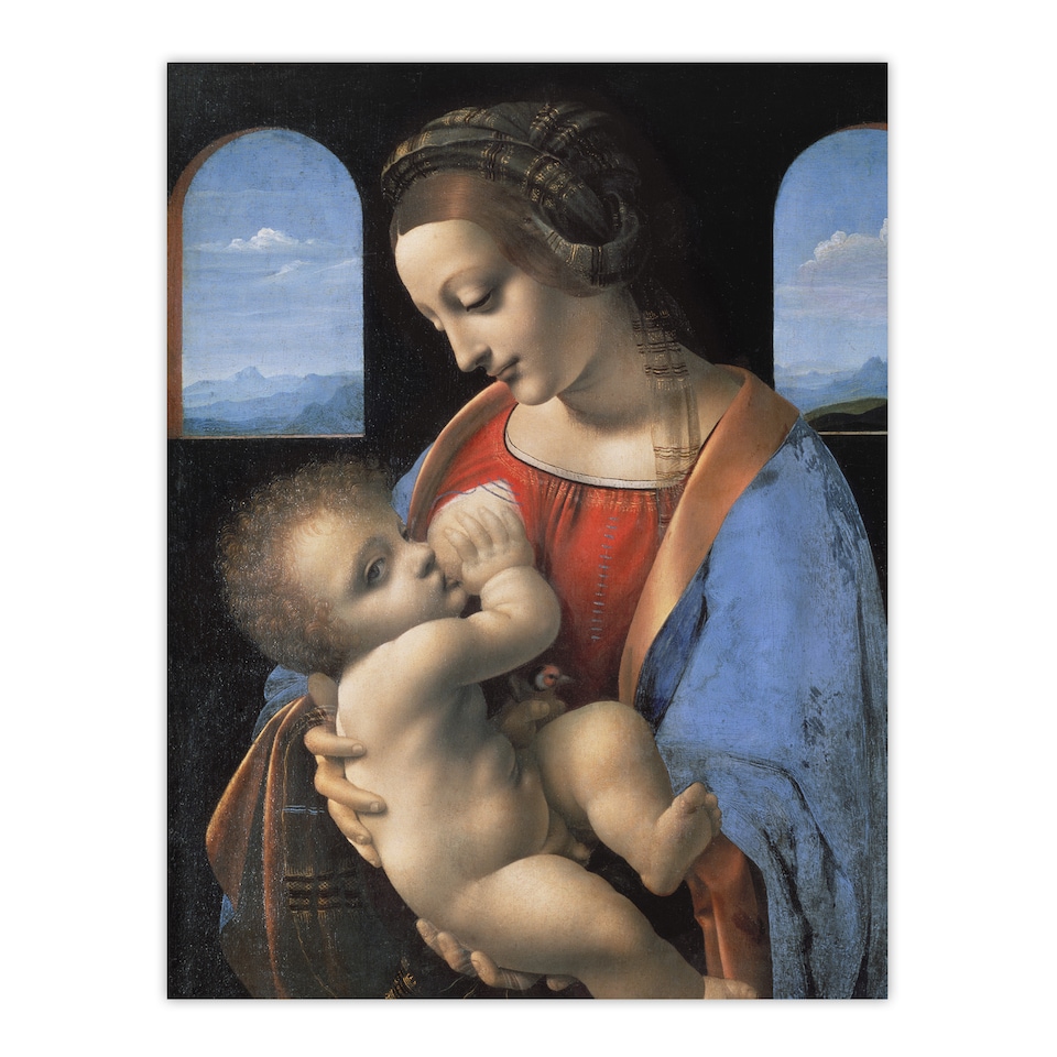 image 1 of Madonna Litta Virgin Mary da Vinci Vintage Wall Art Poster Print 12X16"